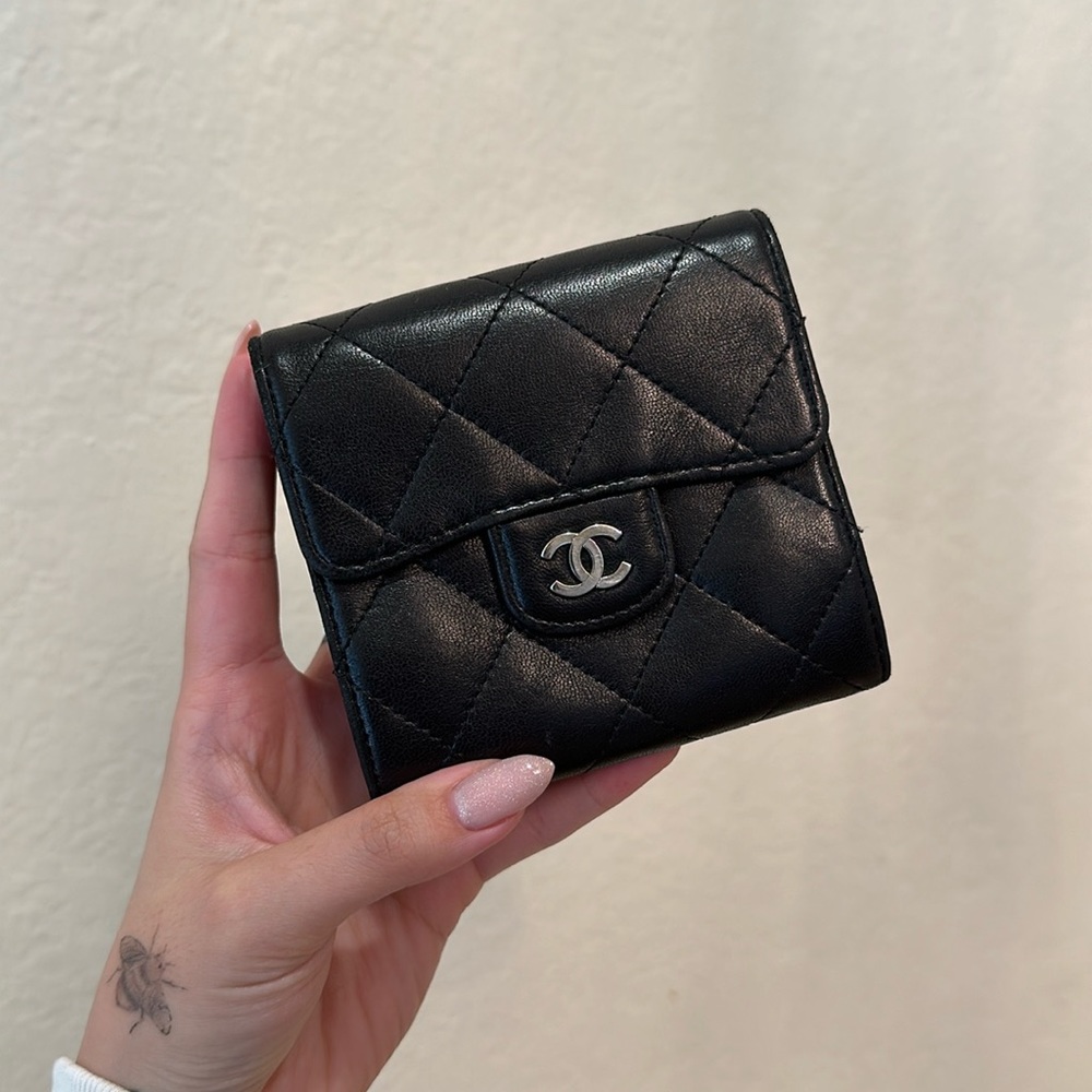 Chanel Quilted Trifold Wallet Black